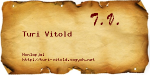 Turi Vitold névjegykártya
